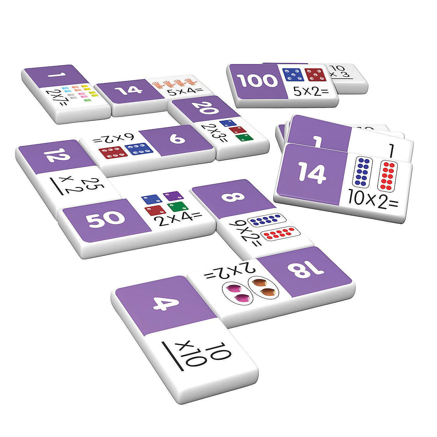 Fun Express Multiplication Dominoes Set - Educational - 28 Pieces