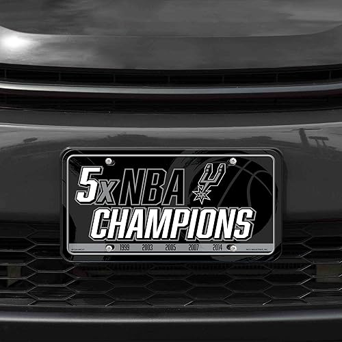 Miniatura 22 de Rico Industries Etiqueta de metal de baloncesto de la NBA de 6 x 12 pulgadas, ideal para camiones/coches/SUV