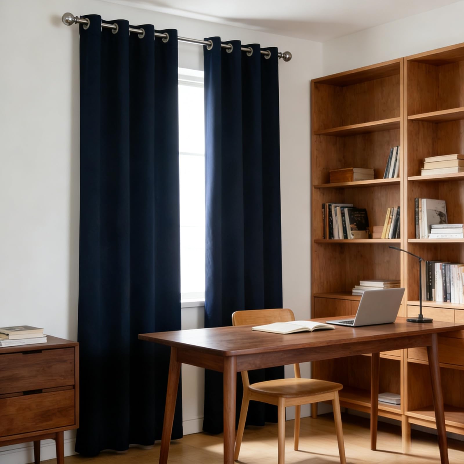 Rideaux à oeillets bleu marine pour sublimer le design de votre salon et de votre chambre