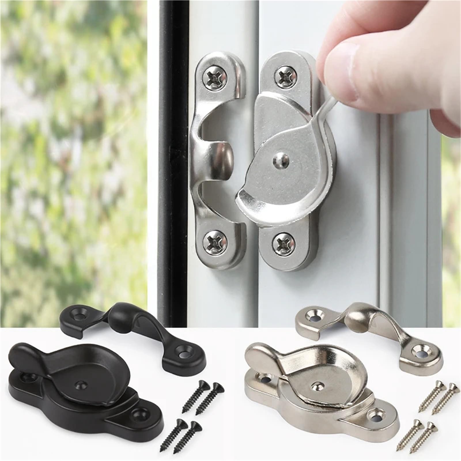 Zamki do skrzydeł okiennych 2-pak wielokolorowych zamków zabezpieczających systemu Windows(White)