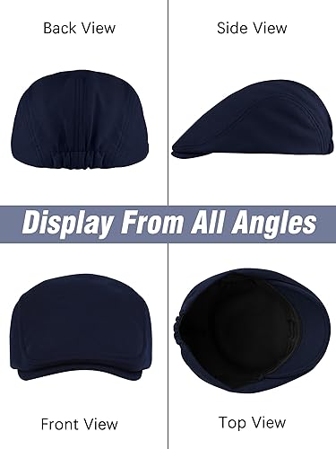 Miniatura 4 de KUTTOR 6 Piezas Hombres Newsboy Gorras Gatsby Cabbie Conducción Caza Gorra Newsboy Gorra Plana Sombreros Irlandeses