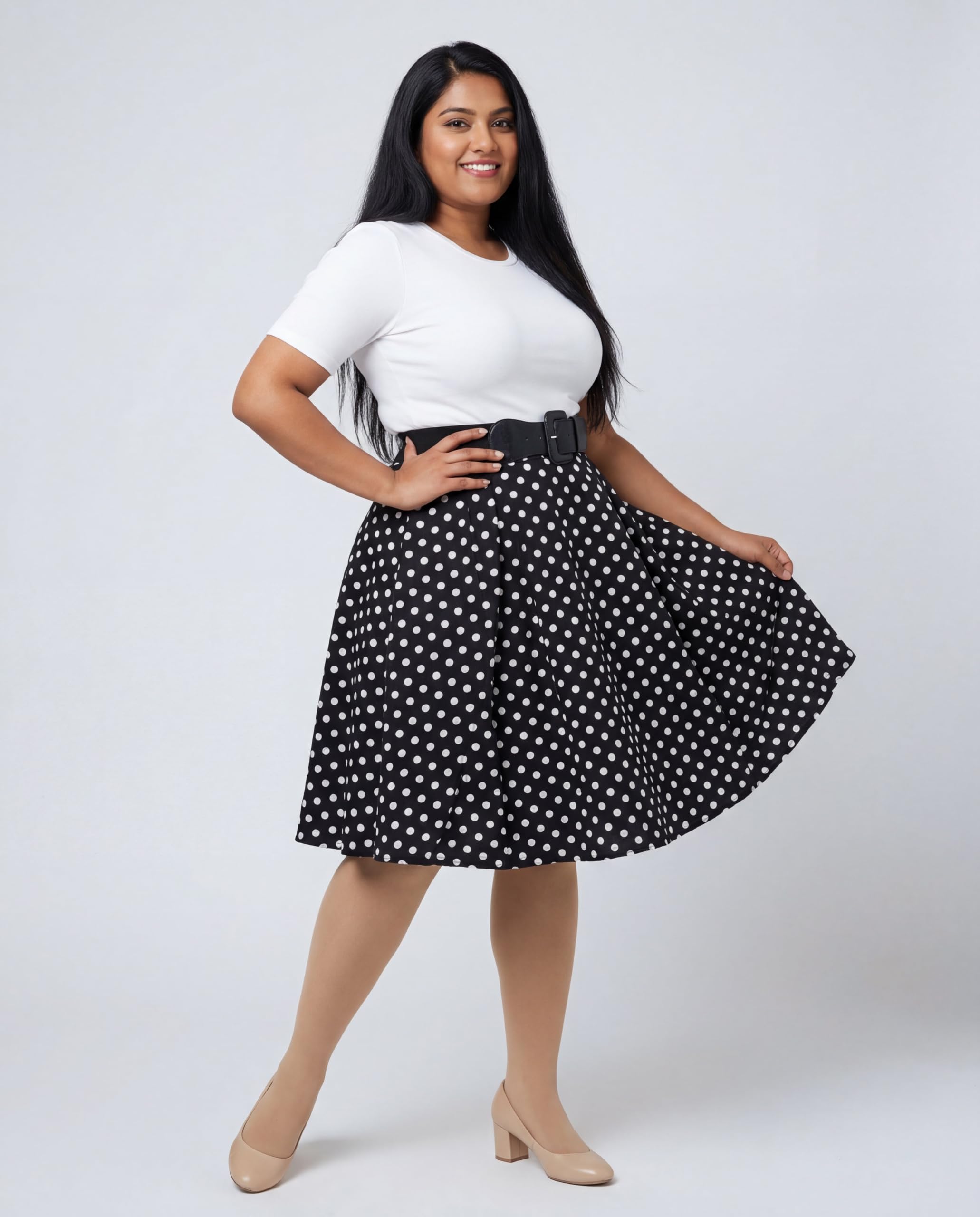 BlackButterfly Floreale Lungo Rockabilly Anni 1950 Gonna A Ruota | Stampa a Contrasto, Foderata, Zip Laterale, Bottone a Pressione, Cotone ed Elastan, Taglie XS-5XL