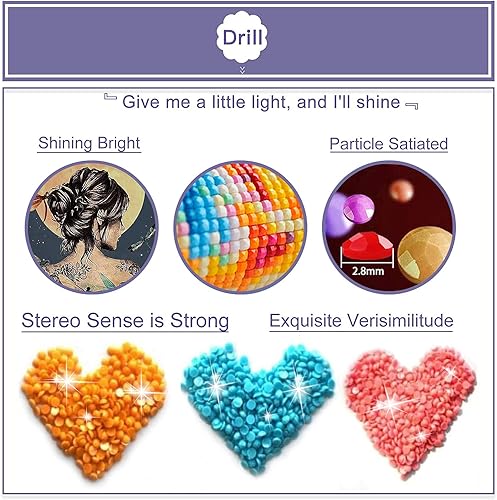 Miniatura 5 de Kits de pintura de diamantes de luna de Halloween para adultos, kits de arte de diamantes de bosque fantasma para adultos principiantes, pintura de