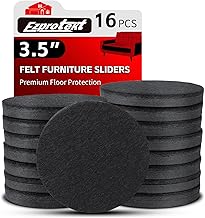 3.5" Felt Furniture Movers Sliders for Hardwood & Vinyl Floors, 16 PCS Round Reusable Felt Furniture Moving Pads, Sliders for Moving Heavy Sofa Table Couch Cabinet, Glides Easily and Quickly (Black)