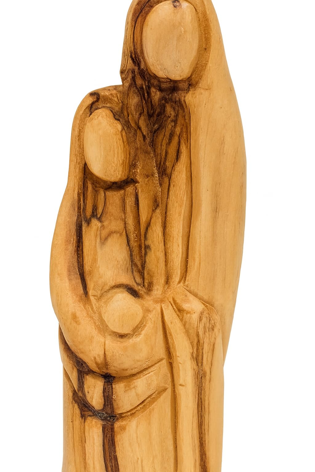 Zuluf Olive Wood Nativity Scene Statue – Hand-Carved Mary, Joseph &amp; Baby Jesus Figurine 5.9" – Catholic Christmas Decor for Home or Church – Holy Family Wooden Gift – HOF003