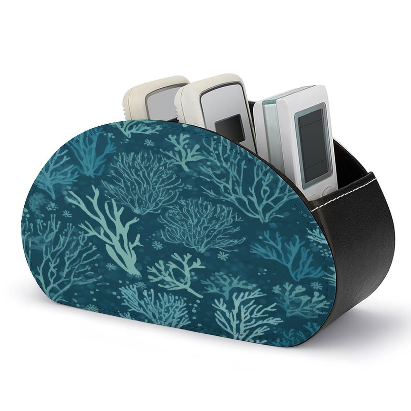 Btcowzrv Style Green Sea Blue Seaweed Remote Control Holder With 5 Compartments