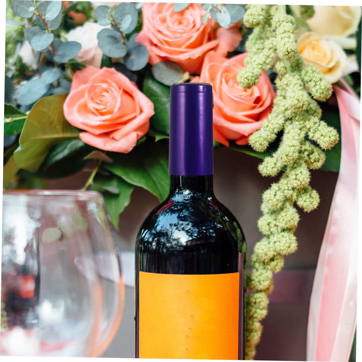 CIYODO 100pcs Wine Bottle Sealing Film Heat Shrink Capsules for Wine Bottles Bar Accessories Cellar