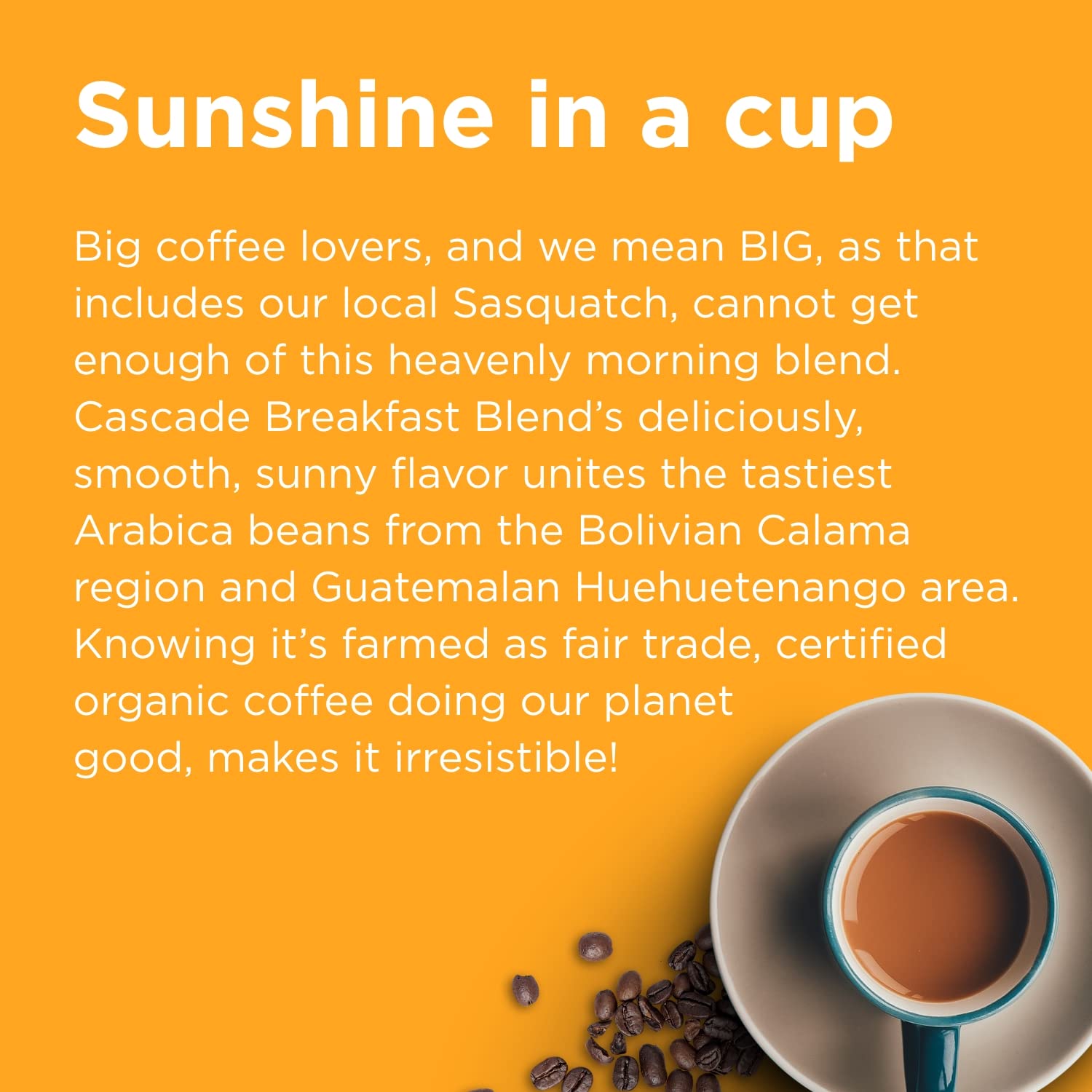 Majestic Blends Organic Coffee, Cascade Breakfast Blend SUPER PODS, Single-Serve Coffee Pods, 48 Count