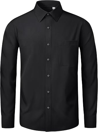 J.VER Men's Regular Fit Dress Shirts 4-Way Stretch Long Sleeve Shirt