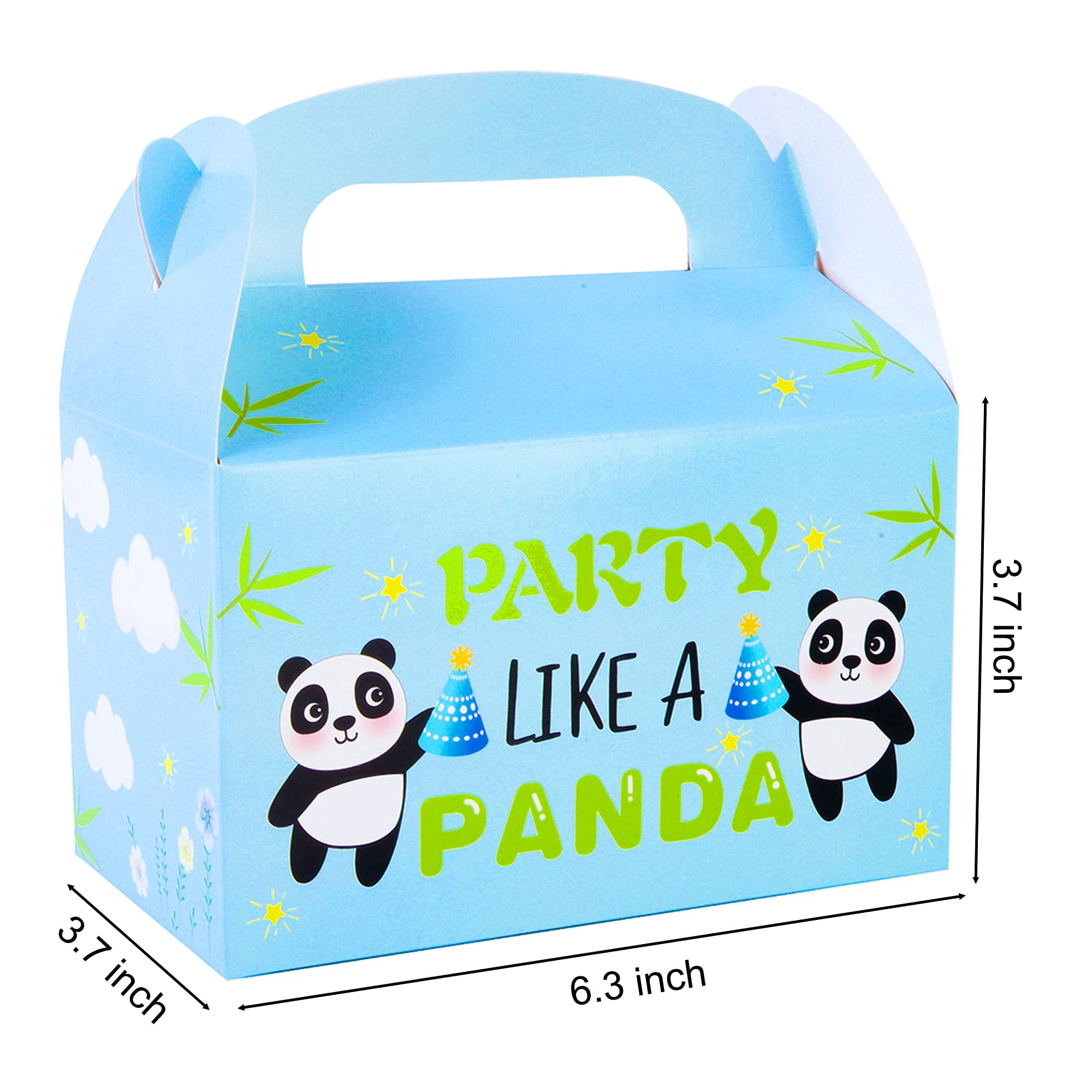 Panda Party Pink and Blue Gift Boxes Decoration Panda Themed Birthday Gender Reveal Favor Candy Goodie Treat Boxes Supplies