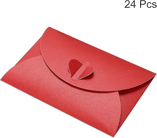 Miniatura 3 de PATIKIL Mini sobres, paquete de 24 piezas con cierre de corazón para guardar artículos pequeños, bonito regalo para bodas, fiestas de felicitación,