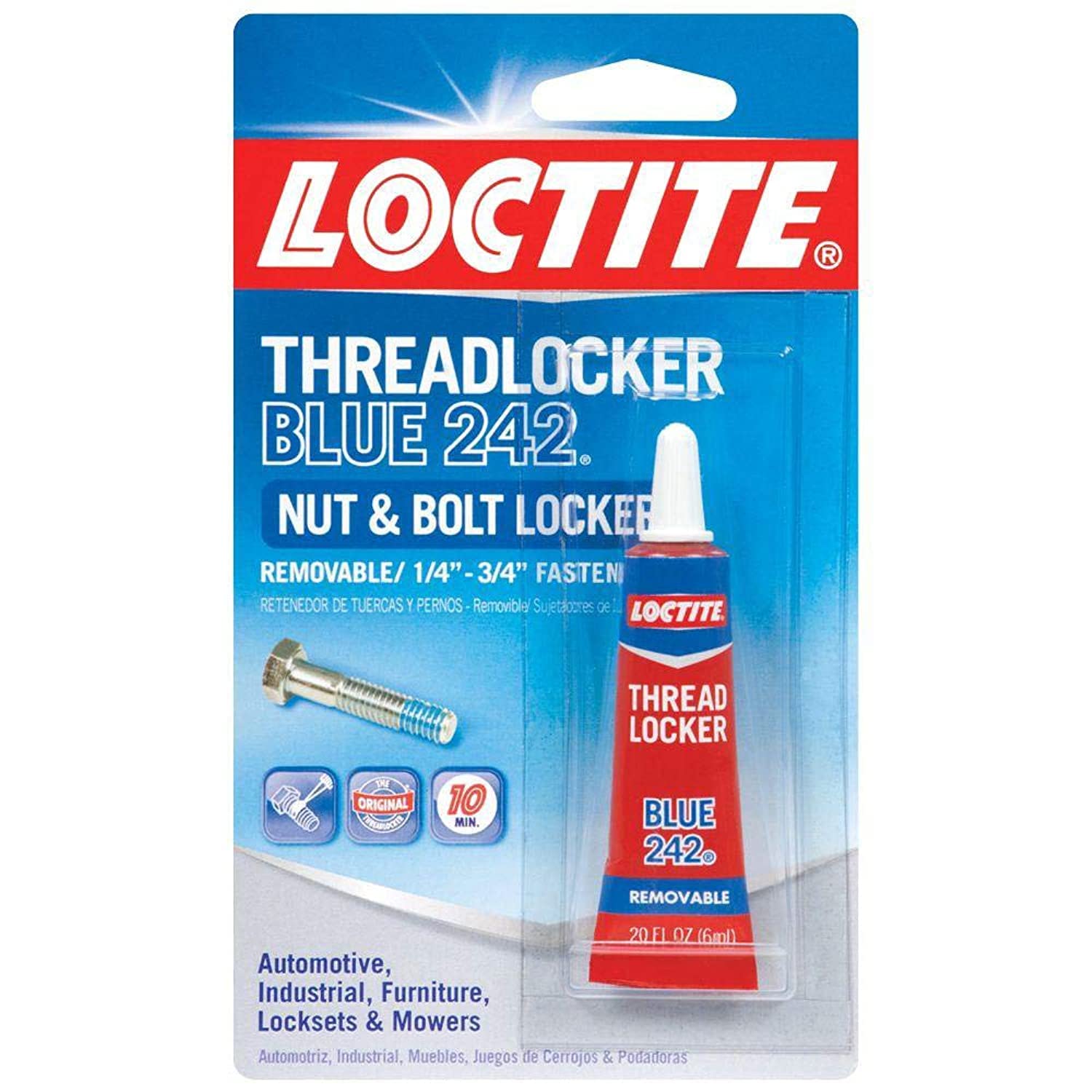 Loctite Threadlocker Blue 242 Nut and Bolt Adhesives Locker