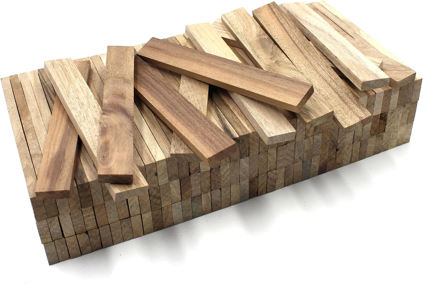 40x Holzleisten 22x8x160mm Nussbaum lose Bastelklötzchen zum Basteln ...