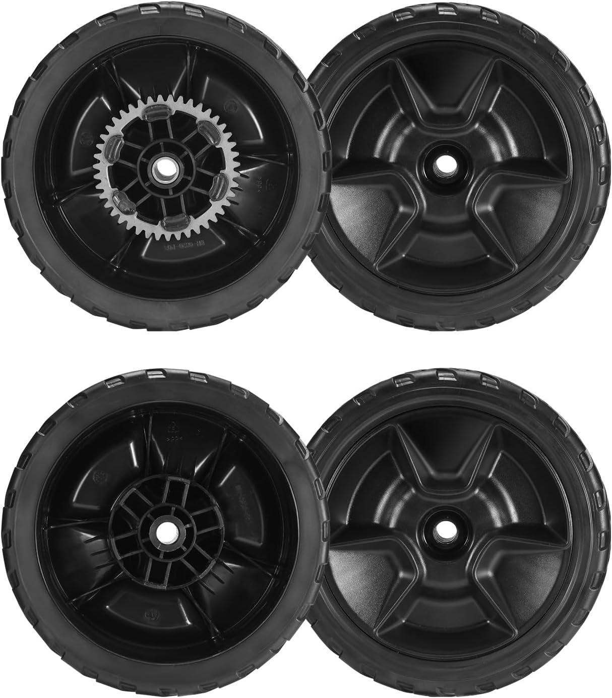 4 Pack Lawn Mower Wheel Kit for 2PCS Front Drive Wheels 44710-VR8-N00ZA & 2PCS Rear Wheels 42710-VR8-N00ZA, Compatible with 8" Honda HRN216 Walk Behind Lawn Mower