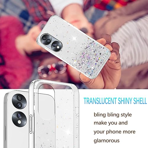 Miniatura 10 de Funda compatible con Honor 70 con purpurina verde transparente, funda para teléfono Honor 70, funda protectora delgada de silicona transparente de