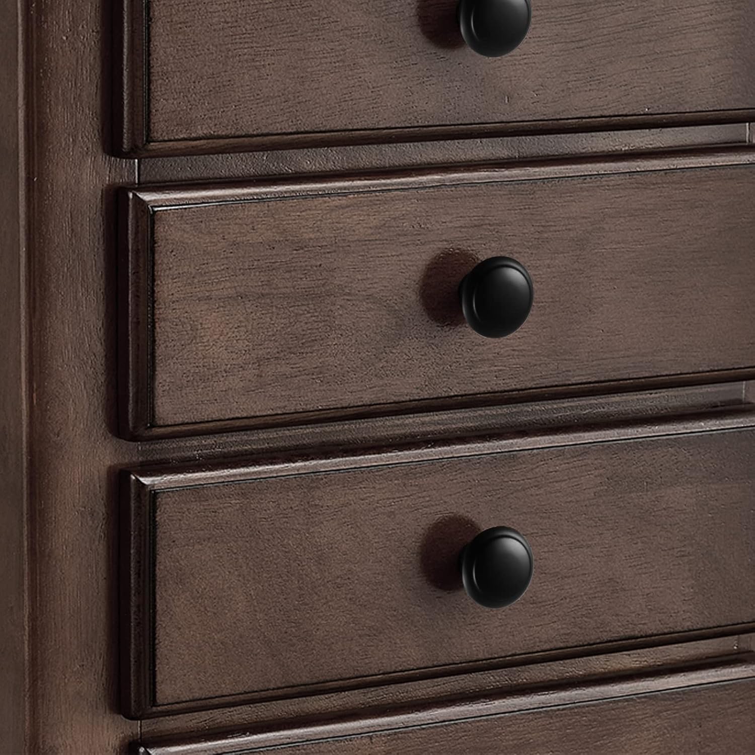 Cabinet Pulls, Closet Door knobs Round Matte Black Dresser Drawer Knobs Simple Cabinet Hardware