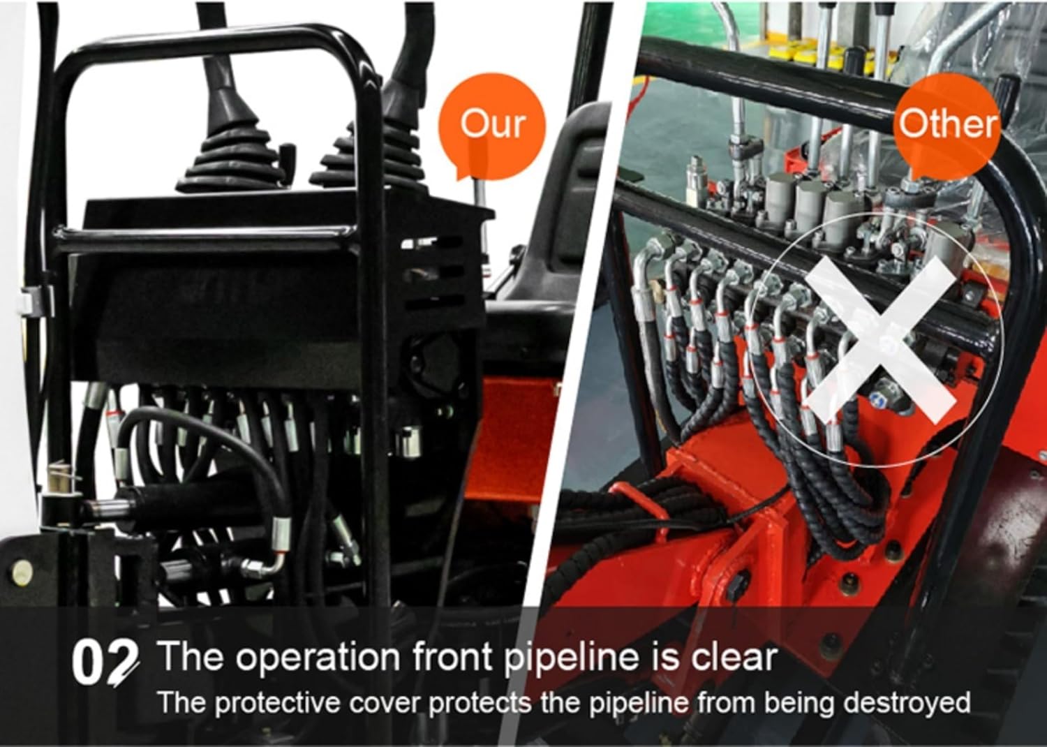 Mini Excavator, 0.8T, 1T, 2T Compact Hydraulic Crawler Digger for Construction Sites, Trenching, Road Maintenance, Landscaping, Digging, Utility Work, Earthmoving, Compatible with Various Attachments