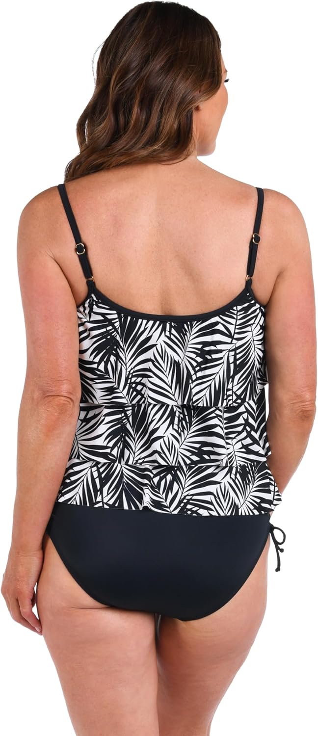 Maxine of Hollywood Women's 3 Tiered Ruffle Tankini Swimsuit Top