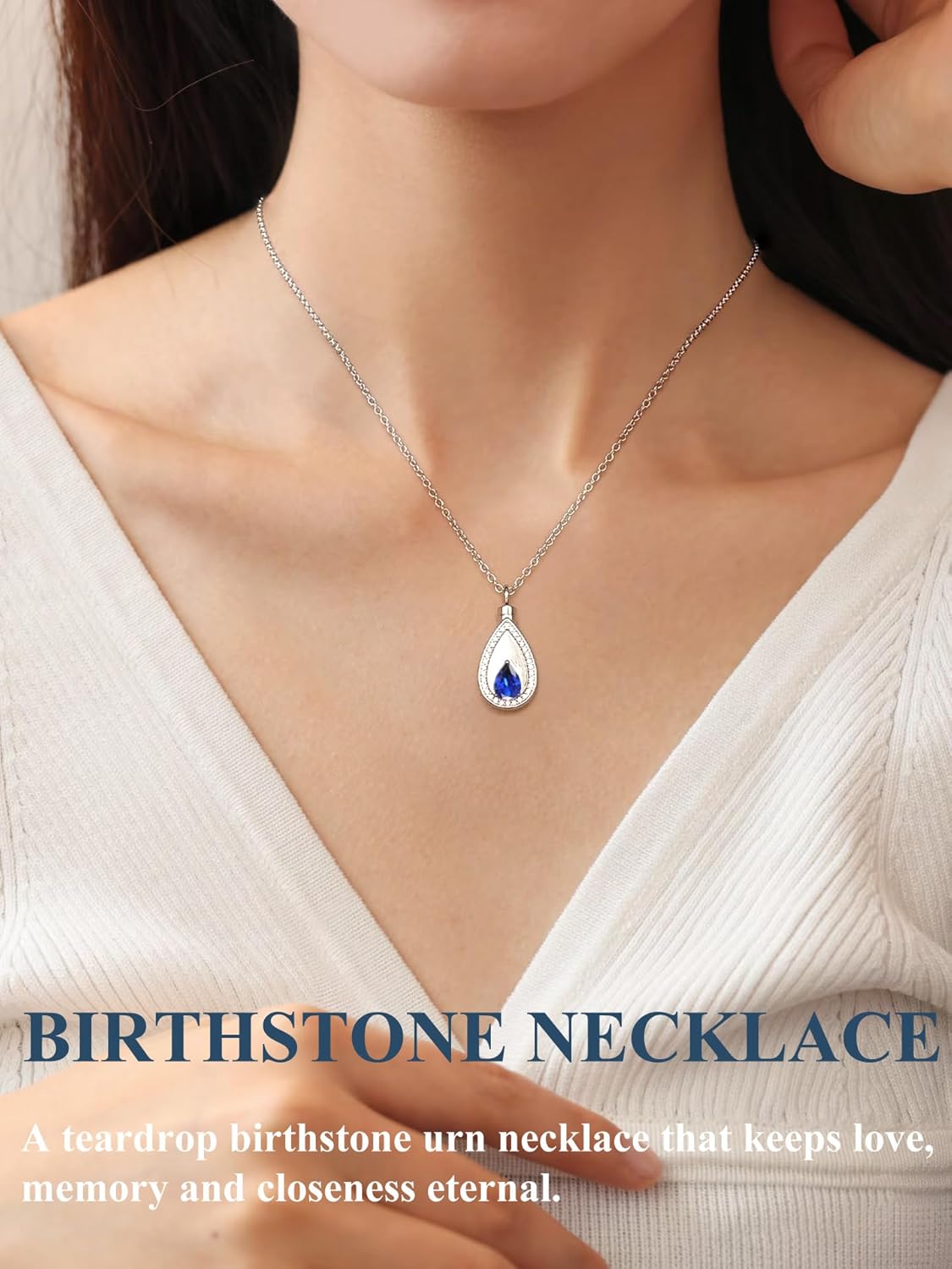 925 Sterling Silver Cremation Jewelry for Ashes Urn Necklace Memorial Teardrop Ashes Keepsake Urns Pendant Necklace for urn Necklaces Ashes Jewelry Gifts - Image 2