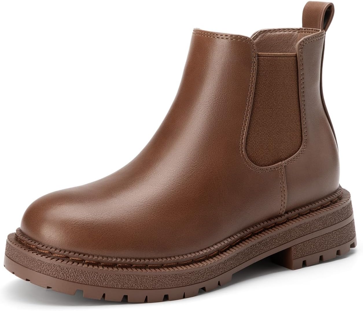 Rihero Girls Ankle Boots for Brown Chelsea Warm Hiking Size 4 Big Kid