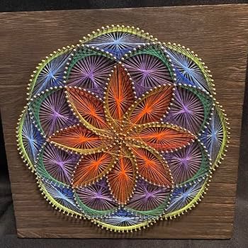 糸掛けアート　糸掛け曼荼羅　ストリングアート　虹恋花 Amazon.co.jp: 糸掛けアート 糸掛け曼荼羅 ストリングアート 8円