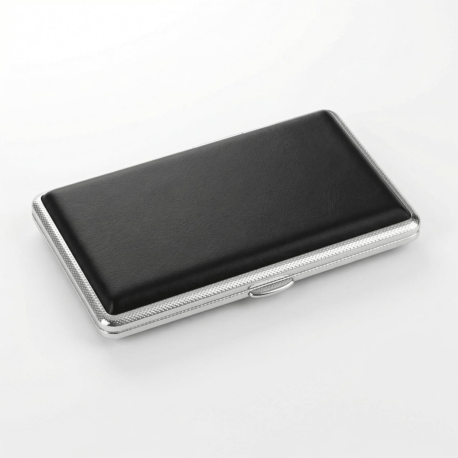 TEAM PISTOL New Plain Black Leather Metal Cigarette Case Holds 14  Cigarettes for 100's Cigarettes : Amazon.ae: Health