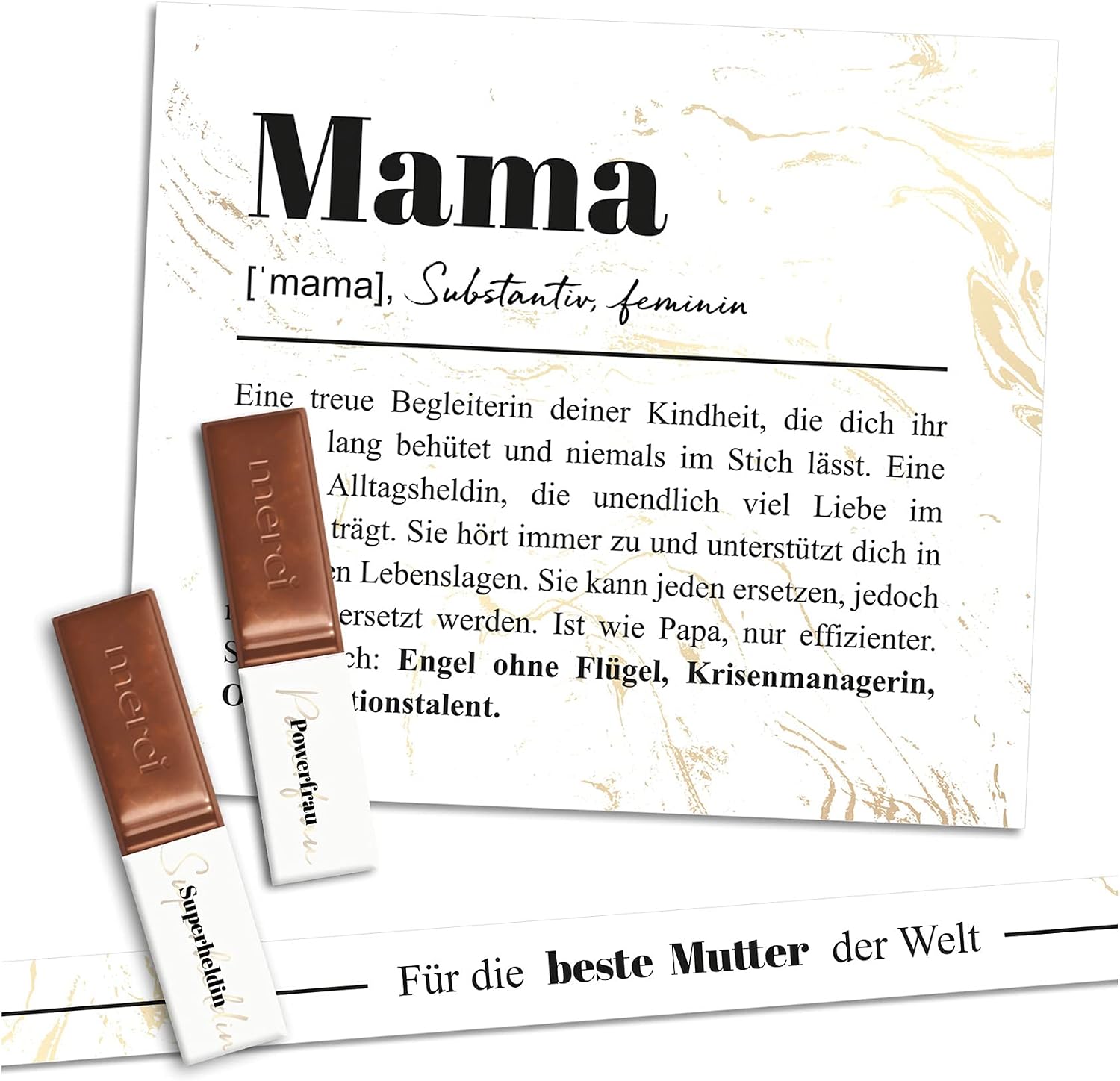 Sticker Set of 3 DIN A4 Sticker Sheets for Merci Chocolate for 250 g Box as a Gift without Chocolate Bar to Say Y062 (03 Mum)