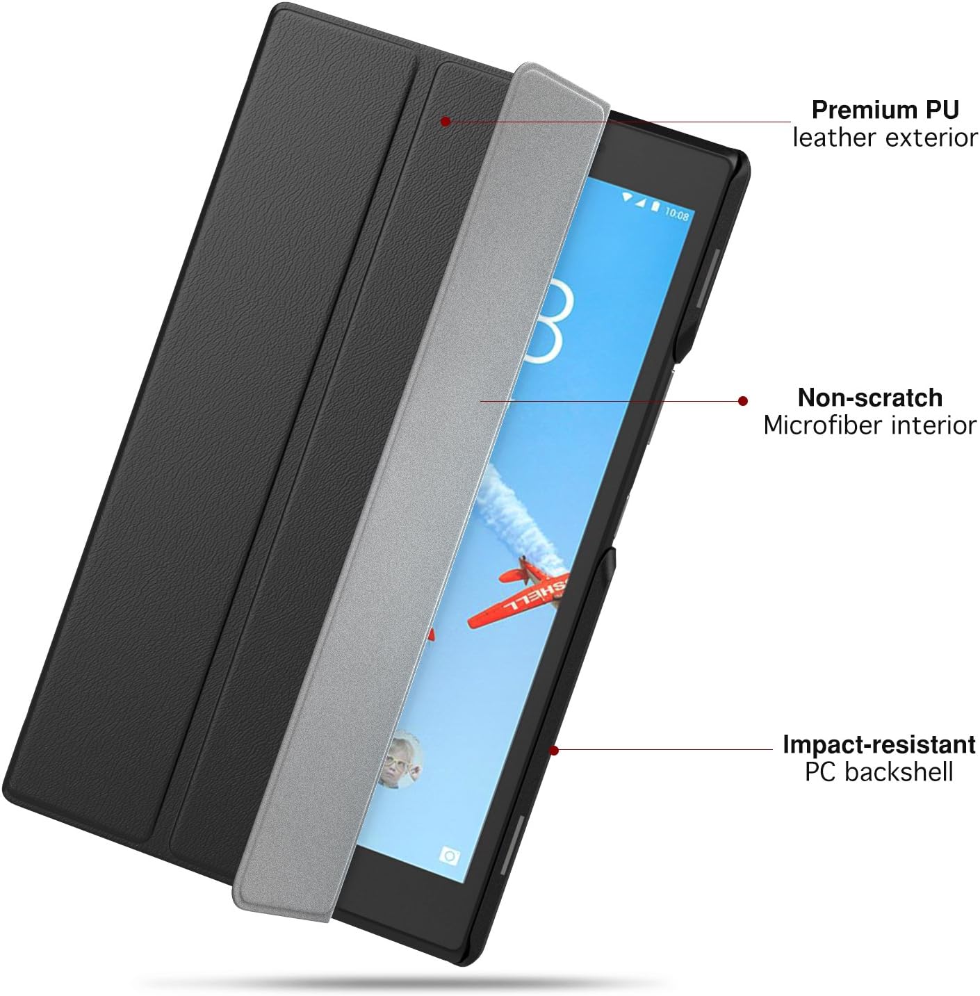 TiMOVO Cover Compatible for Lenovo Tab 4 8" Case - Light Weight Slim Case with Magnetic Cover Fit Lenovo Tab 4 8 Inch HD Tablet 2017 Release, Black