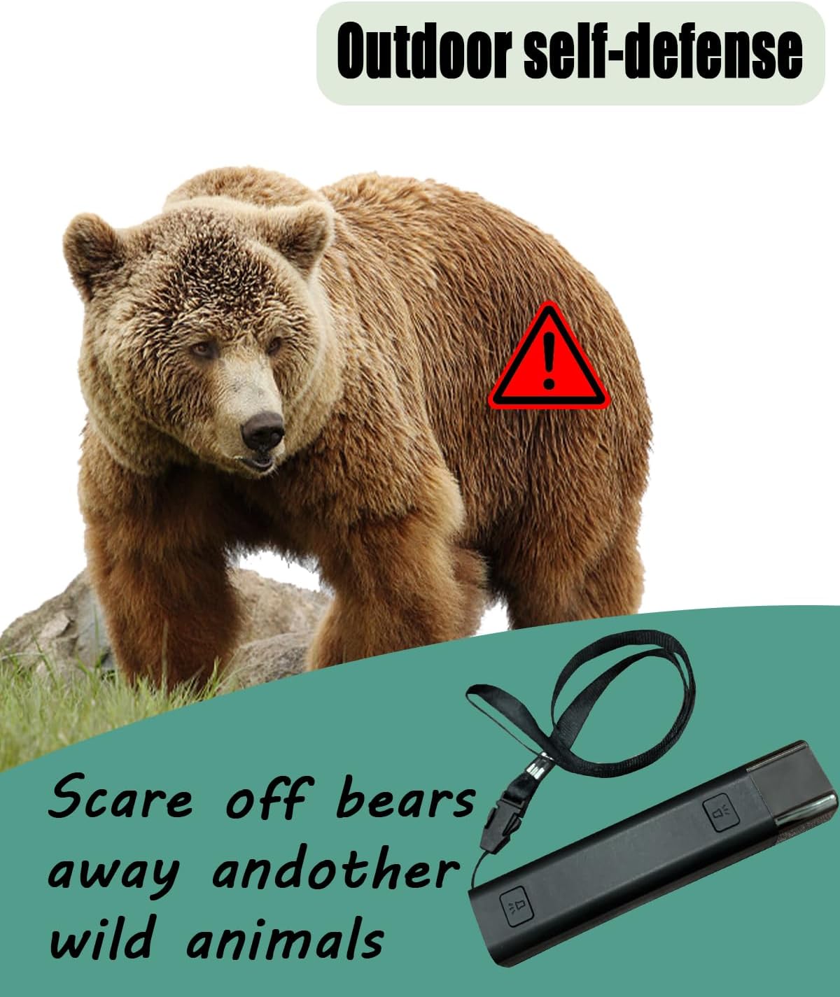 120dB Electronic Bear Horn with Lighting | USB Charging Electronic Air Horn | Loud Bear Horn Self Defense for Wild Animals Ideal for Hiking Camping Outdoor Protection Boat 3 Tone and 4 Volume(2.4oz)