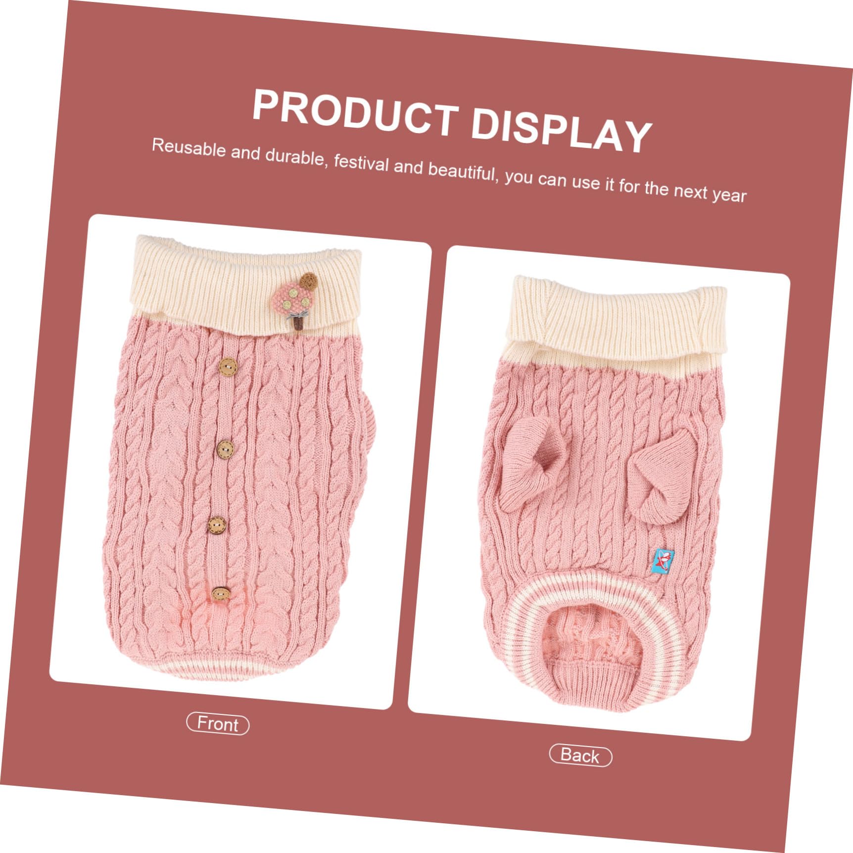 Toddmomy 3pièces Pull Chien Douillet pour -Hiver Vêtement pour Chiens Coton Épais Et Confortable Costume pour avec Manches Couleur Rose XS