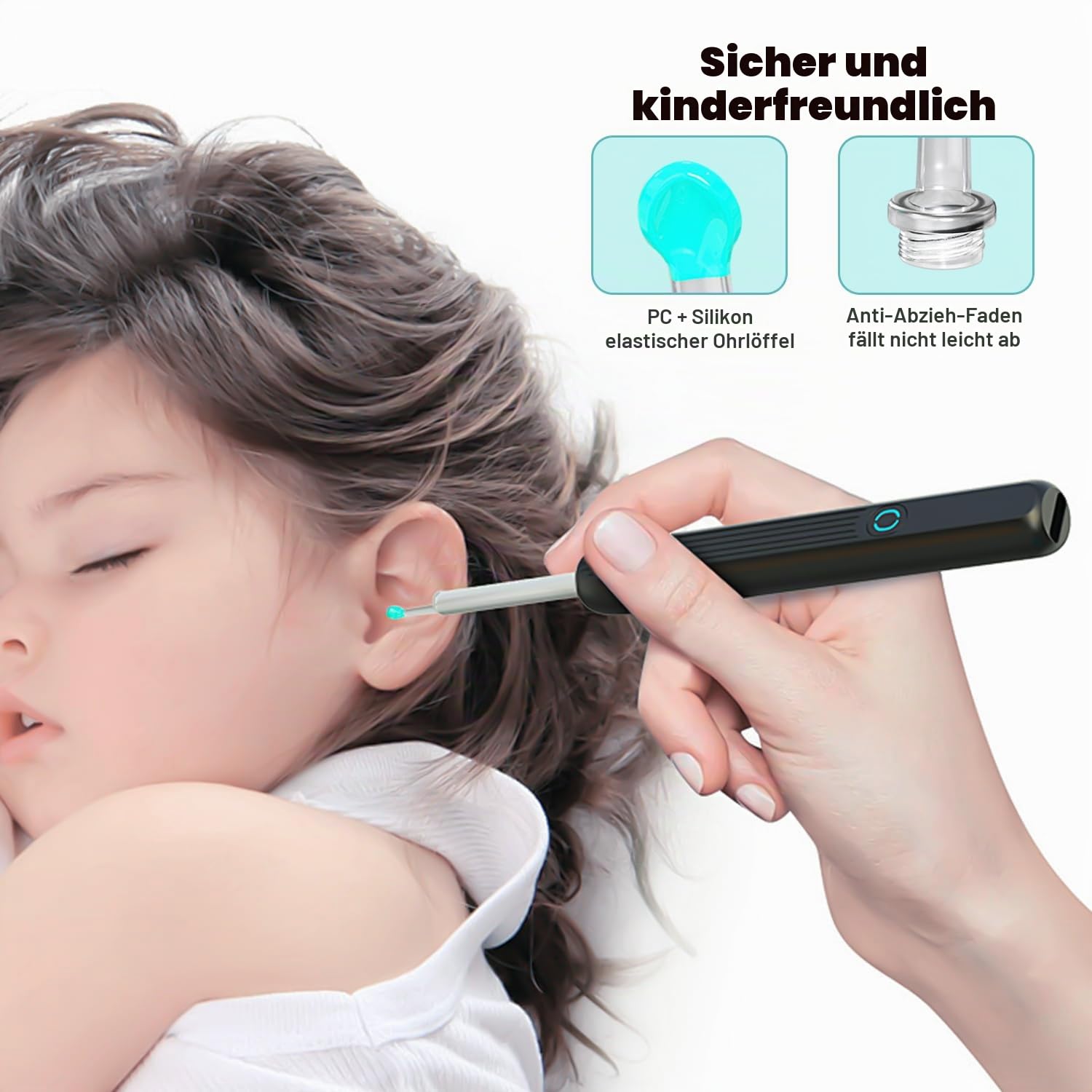Ohrenschmalz Entferner Otoskop, WiFi Ohrenreiniger Kamera 1080P HD Ohr Kamera IPX5 wasserdicht Ohrenspiegel 3.5mm Linse Ohr Endoskop mit 6 LEDs für Phone, Pad und Android-Smartphones