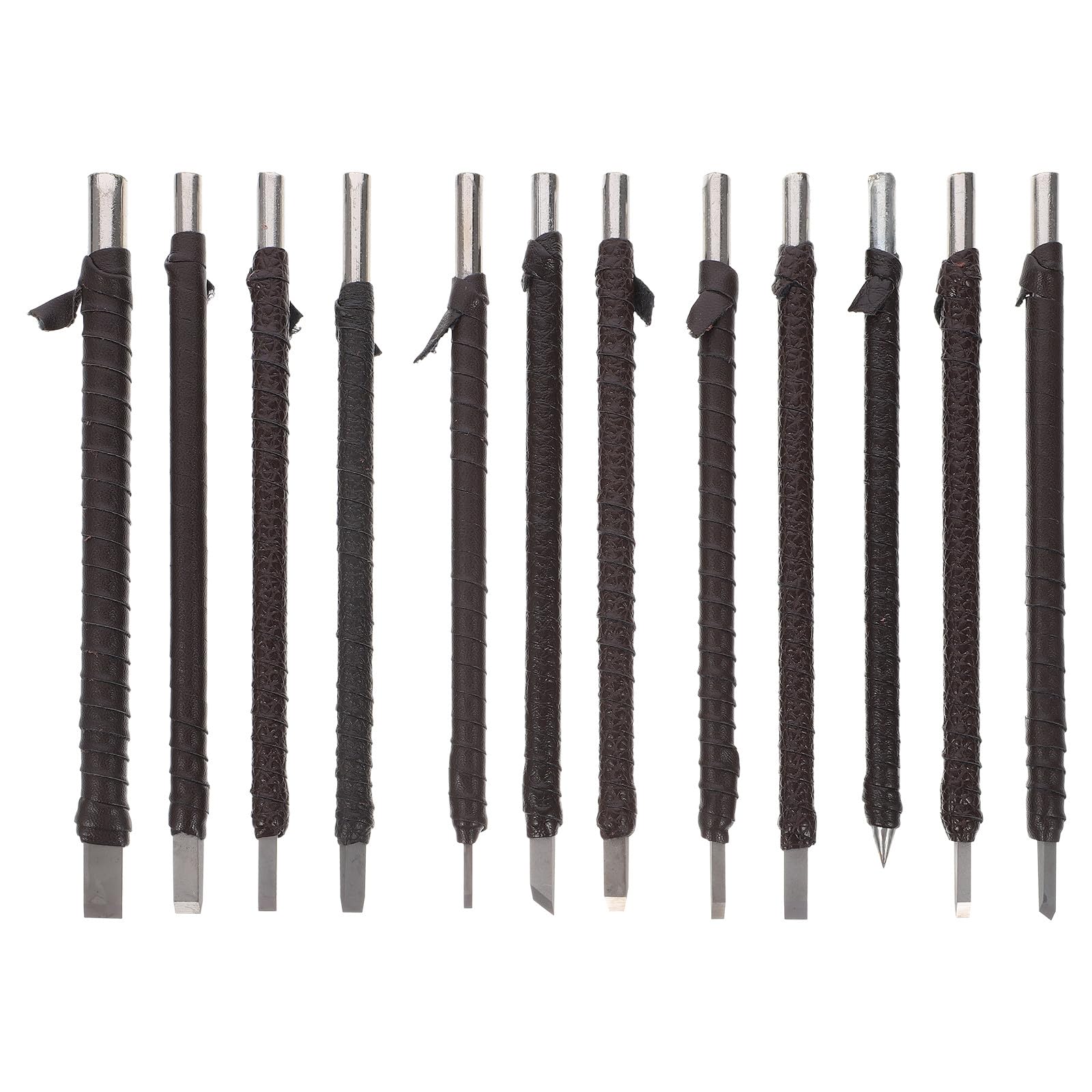 Couteaux à Sculpter en Acier Antirouille en Lot de 12 Pièces Durables avec Étui de Rangement