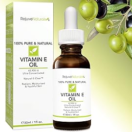 Vitamin E Oil - 100% Pure & Natural, 42,900 IU. Repair Dry, Damaged Skin from Surgery & Acne, Age Spots & Wrinkles. Boost Collagen for Moisturized, Youthful-looking Skin. d-alpha tocopherol