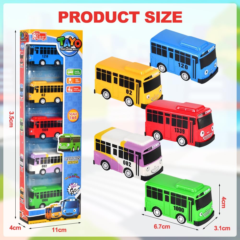 Bus Toy, School Bus Vehicles with Box, Children's Cars Playset,Friction-Powered Automobiles - Image 2