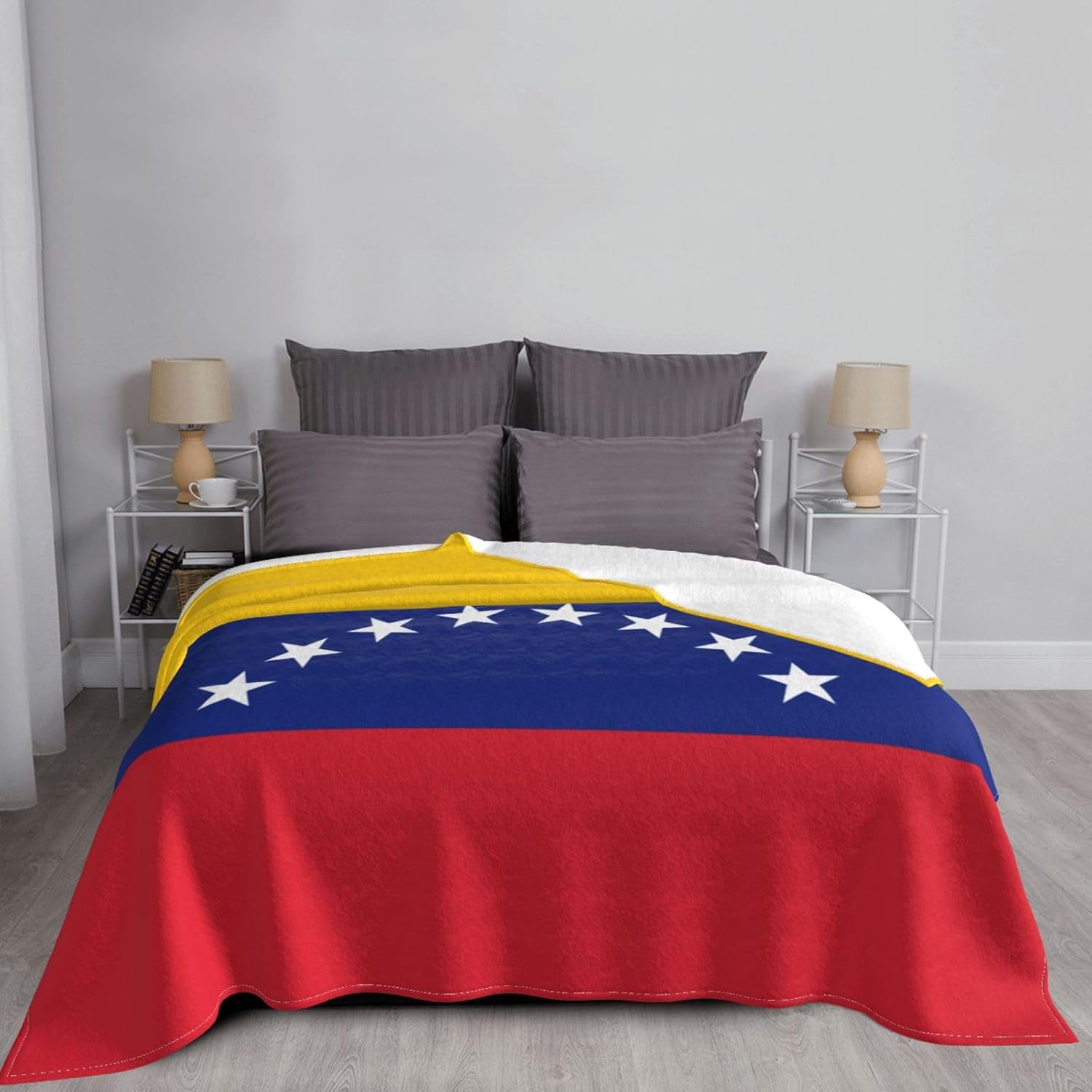 Venezuela Throw Blanket for Boys, Flannel Blankets Decor for Couch Bed Sofa Travelling Camping Car, for Birthday Christmas, Soft Cozy Lightweight Blanket 50x60 Inch
