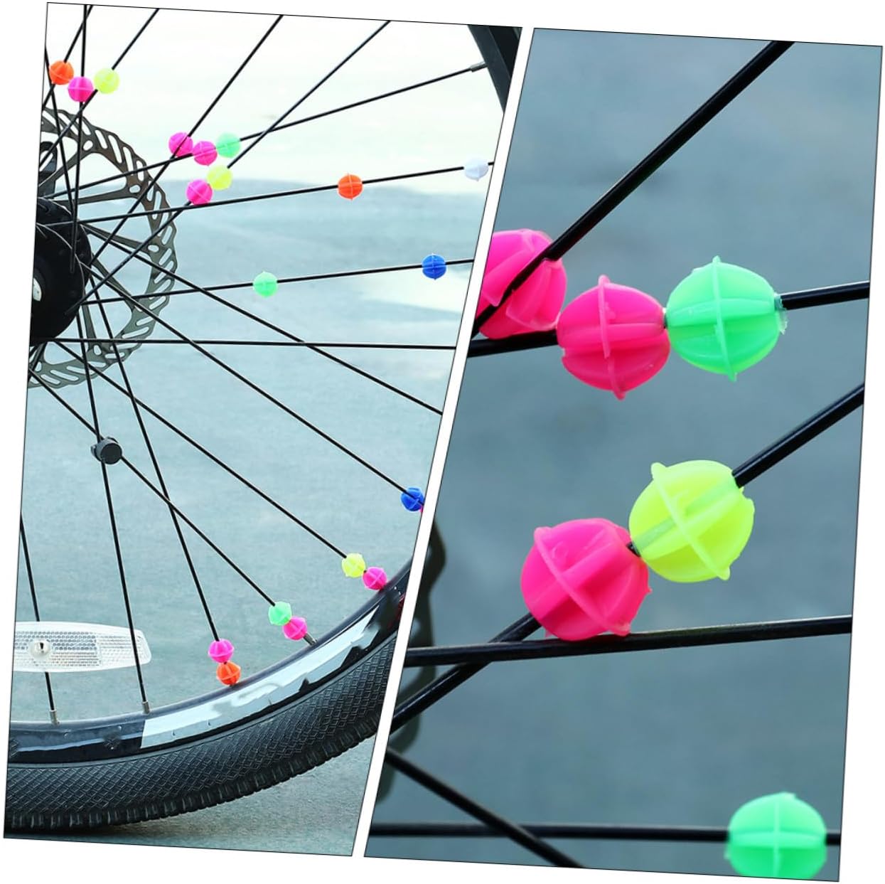 180Pcs Round Bike Spoke Beads Plastic Clips Easy Wheel Decorations for Bicycle Stylish Accessories for Adults