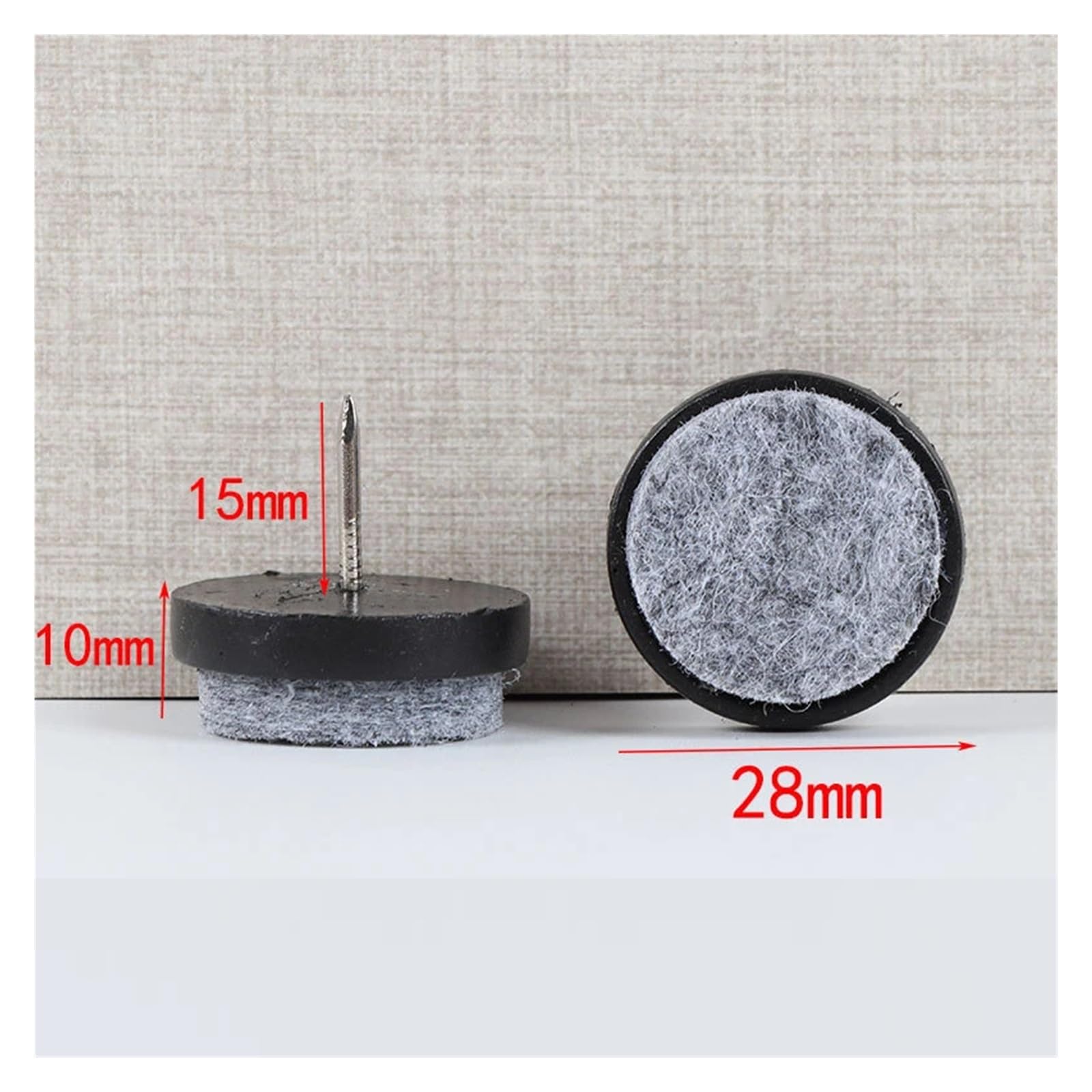 24 protectores de suelo para patas de sillas, color negro, blanco y marrón, 14 – 28 mm, alfombrilla redonda de fieltro para el hogar, protección del suelo, mesa, silla, patas de sofá