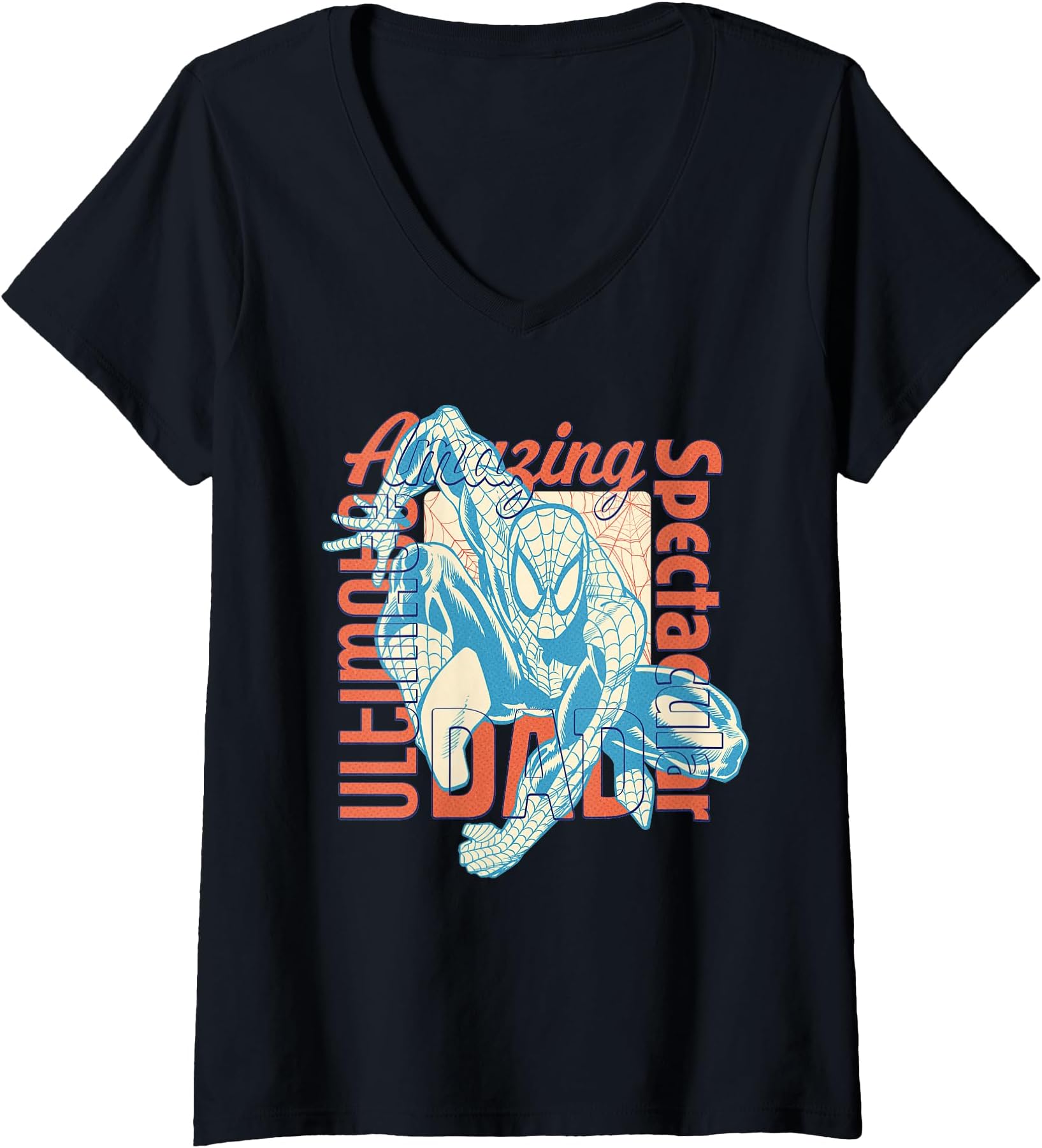 Women's Marvel Spider-Man Amazing Spectacular Dad V-Neck T-Shirt