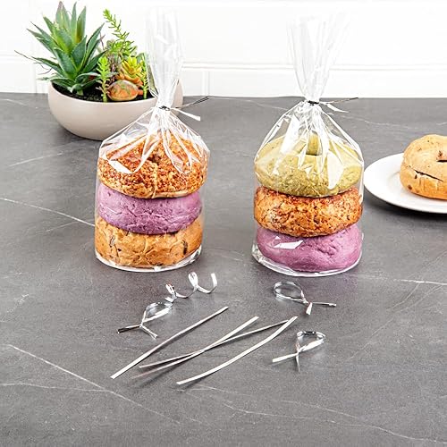 Vista 70 de Restaurantware Bag Tek - Lazos giratorios de 4 pulgadas para bolsas de golosinas, 500 lazos duraderos para bolsas de café, alambre de metal flexible