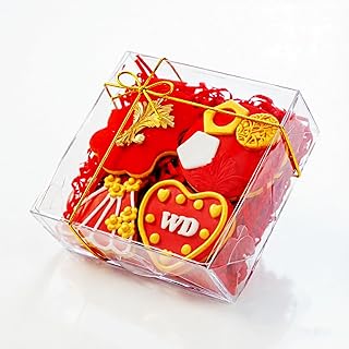 15Pack Clear Bakery Boxes 5x5x2 Inches Chocolate Covered Strawberry Boxes for 4 Mini Cake Boxes Cookies Macaron Boxes Pie Boxes Browines boxes