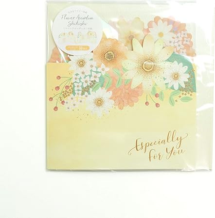 Amazon フラワーアコーディオン色紙 メッセージシール18枚入 寄せ書き 花束 ゼットアンドケイ クリーム 色紙 文房具 オフィス用品