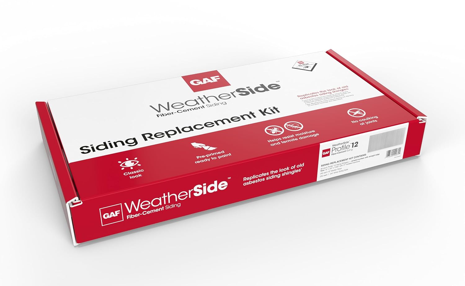 GAF WeatherSide Profile 14 Fiber-Cement Siding Shingles (14-5/8x32) 11 Bundle with Vertical Striated Surface|Fire Resistant & Safe with No Asbestos|Durable & Easy to Install with Pre-Primed Surface