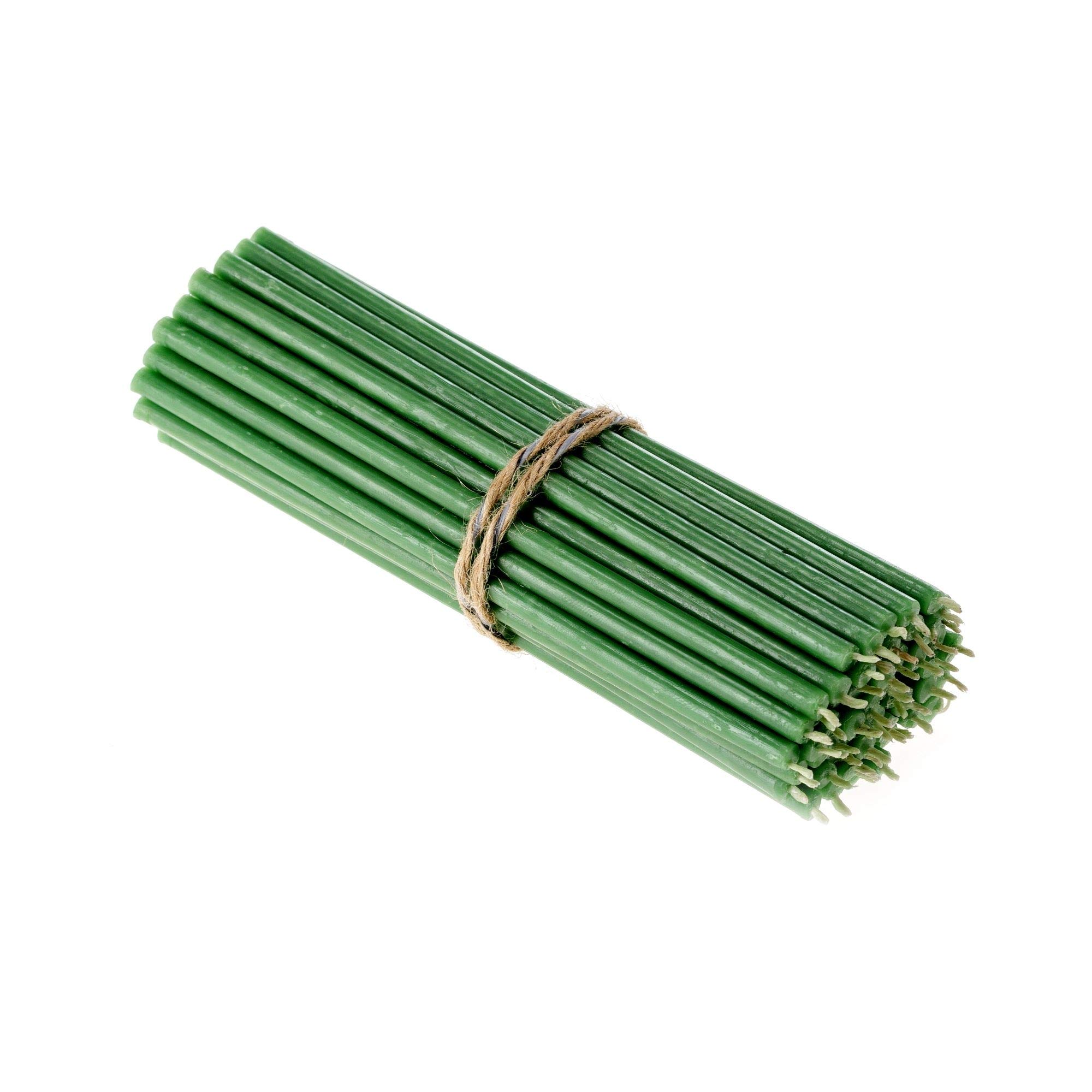 Bougies Rituelles en Cire d'Abeille Danilovo (Vert) - Bougies Orthodoxes, Bougies Pour Décorations, Longs, N120, Hauteur 16 cm, 400 Pièces
