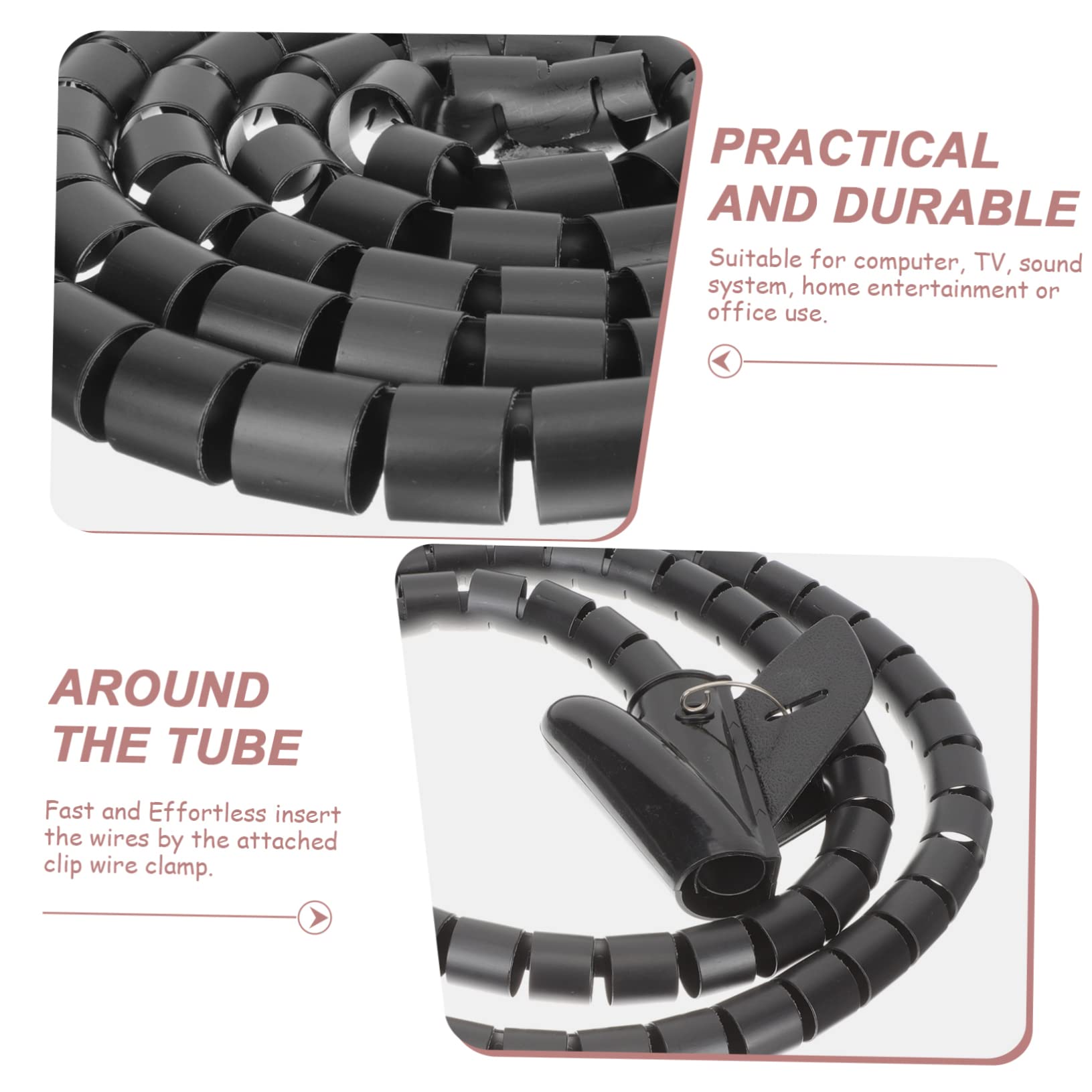 DOITOOL 4piezas Manga Flexible De Gestión De Cables para Organizar Cables Tubo Enrollable para Mantener El El y