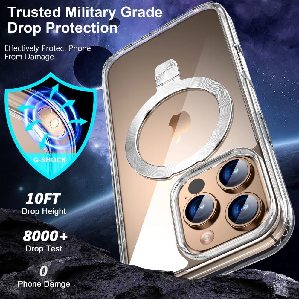 6 in 1 for iPhone 16 Pro Max Case with Stand [Compatible with Magsafe] [Anti-Yellowing] [Camera Control Button] Military-Grade Magnetic Phone Case Slim Cover for i phone16 Pro Max Case, Clear - Image 7
