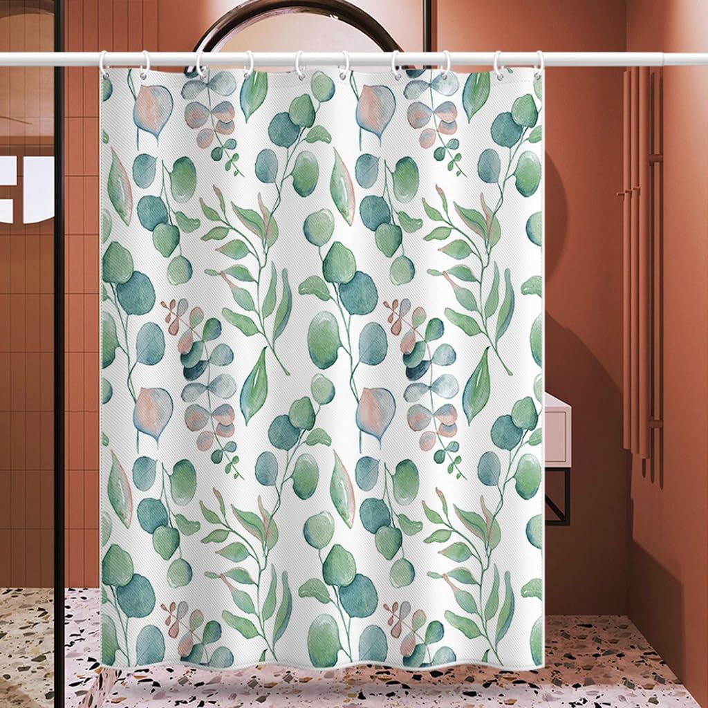 NZPOST Cortina de Ducha de baño Cortinas de bañera Cortina de Ducha Impermeable de poliéster Cortina de Puerta de Inodoro de baño Cortina de partición de baño con Gancho para H
