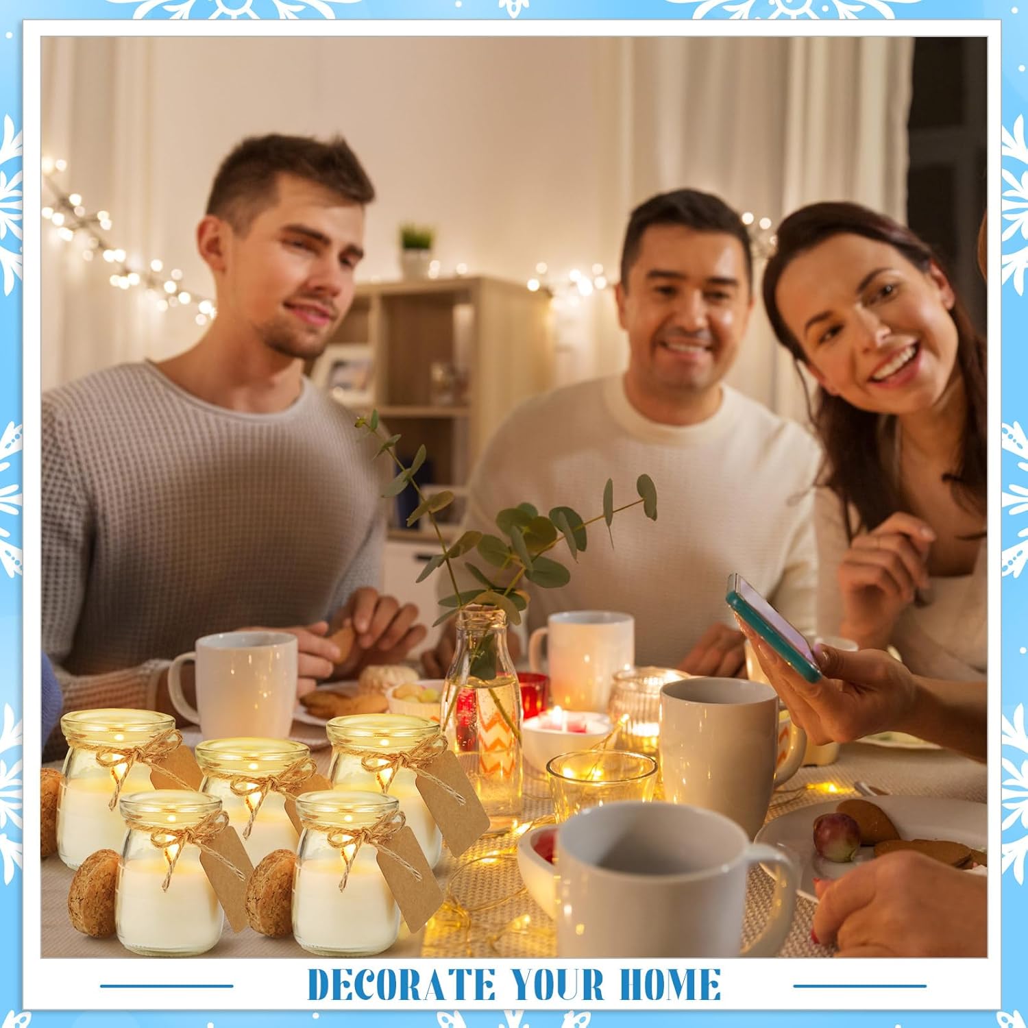 MTLEE 24 Pcs Jar Candles Holiday Candle Gifts Natural Wax Jar with DIY Tag Cards Gift for Party Favor Home Supply Decor, Scents of Winter/Forest/Cider/Warm