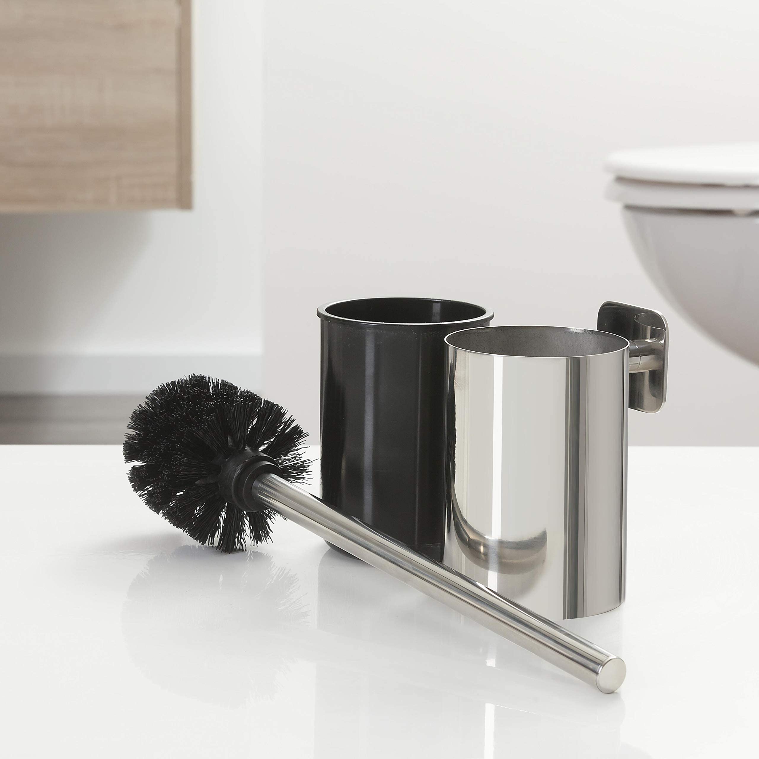 Tiger Colar Juego de Accesorios de baño - Escobillero - Portarrollos sin Tapa - Gancho de Toalla - Acero Inoxidable Pulido