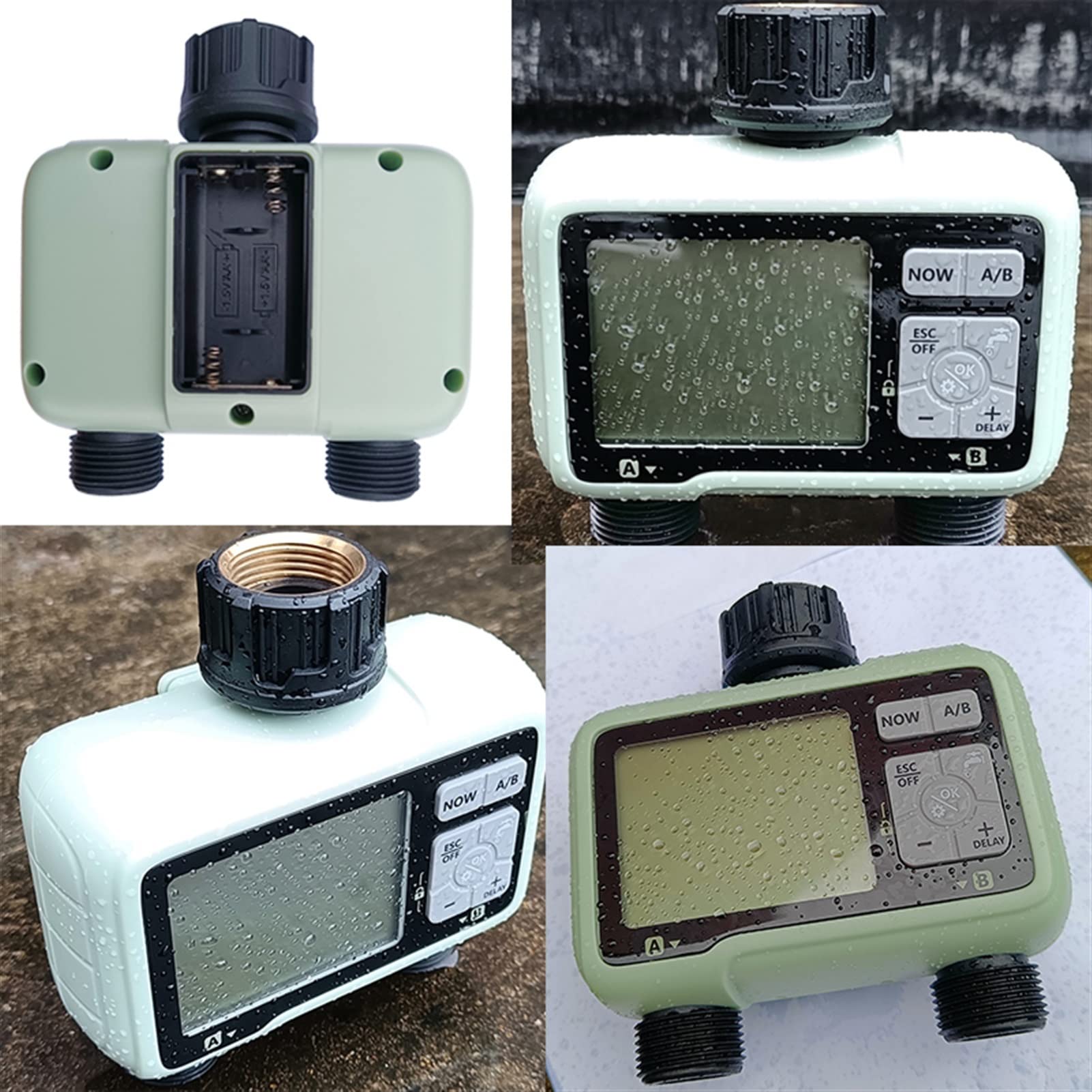 Wassertimer Bewässerung Timer mit Regensensor -Bewässerung Timer wasserdichtem Wasserstandssensor Automatischer Bewässerungssystem Bewässerung Controller Schlauchtimer (Color : Spring Set)