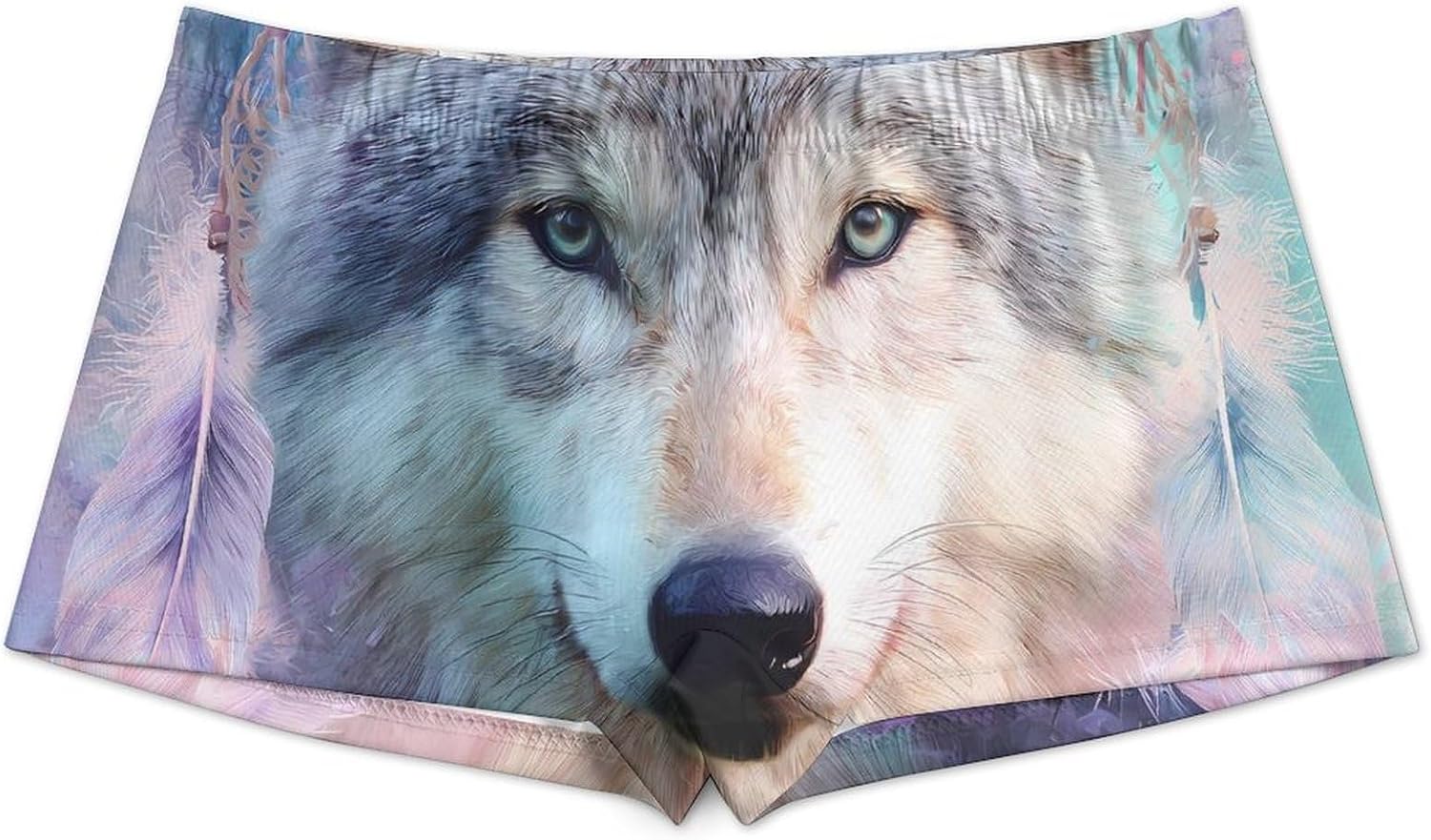 Dreamcatcher1 Wolf Funny Women's Boxer Briefs Breathable Underpants Trunks Stretch Underwear